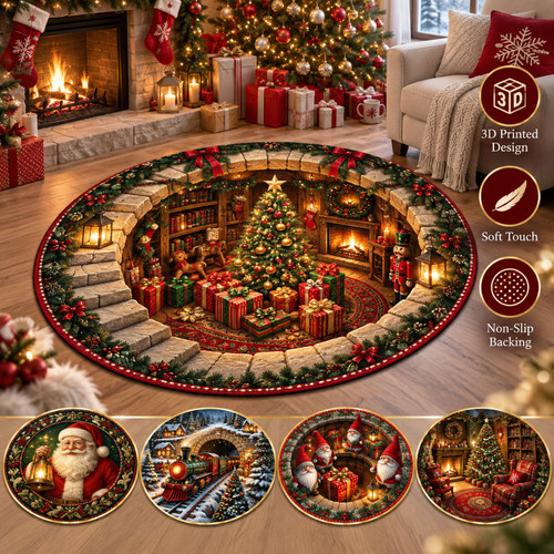 Round christmas rugs - round,