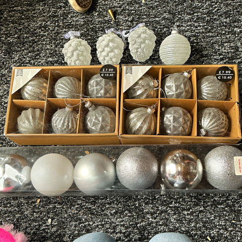 Mixed silver white - silver, christmas