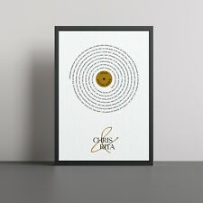 Personalised Song Lyrics Vinyl Record Wall Art LP Print - Available With Frame