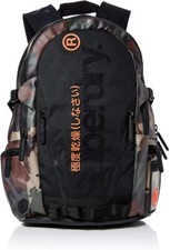 Superdry Mens Disruptive Camo Tarp Backpack Black Army Camouflage Green Used