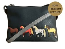 Horse Equestrian Soft Leather Small Crossbody Bag - Mala Leather 7218 65
