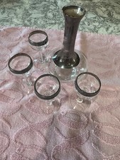 Glass Decanter With Silver