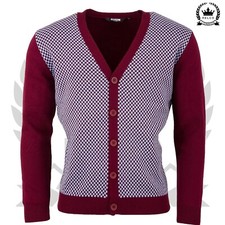 Relco Burgundy Check Cardigan
