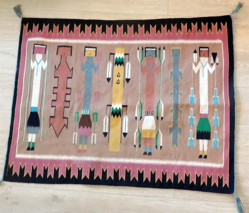 Vtg navajo wool rug - wool, 36x48"