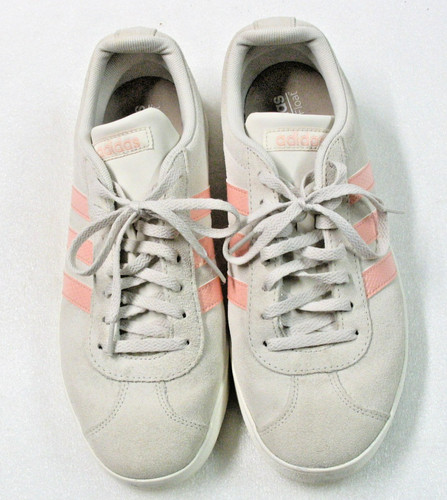 Retro pink stipe - white, suede