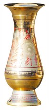 Golden Brass Vase 5in