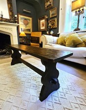 MOUSEMAN INTEREST. THOMAS GNOMEMAN WHITTAKER DARK OAK BENCH c1950