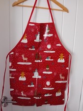 Women's Christmas PVC Apron Red Snow Scene