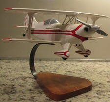 Pitts Special S-2B Aerobatic Biplane Red White Sunburst Display Model 13 3/4" WS