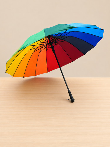 Large rainbow golf umbrella - large,