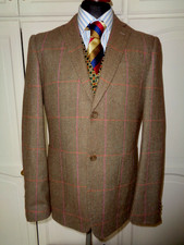 STEFANO CONTI  GREEN  TWEED  WITH PINK  BOX  CHECK JACKET    UK 42R   RRP £199