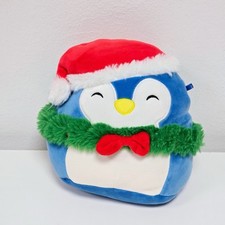 Squishmallows Christmas Puff Penguin With Santa Hat 7.5”