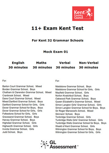 Kent grammar schools - schools, exam