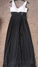 LONG DRESS SIZE 12 BLACK/ WHITE. BETSY & ADAM