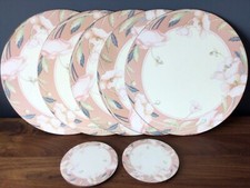 Vintage 10" Round Pimpernel 5 Placemats & 2 Coasters Nouveau Apricot Cork Backed