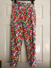 ZARA - Beautiful - Floral Bright Colourful Smart Trousers - Size Small 
