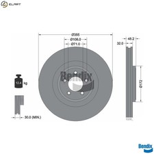 2x BRAKE DISC BDS1703HC FOR