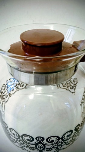 1970s glass coffee with - ,