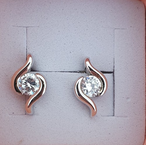 Sterling silver cubic zirconia - silver,