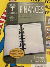 Franklin planner, Collins Desk Organiser Refill Finances Dk1003 30 Page BNWT