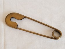 Vintage Brass Safety Pin Large Oversized 6” Heavy Duty Military Horse Blanket