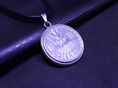 Coin pendant necklace austrian - coin,