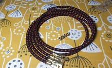 Vintage Morris 8 Series 1&2 Braided HT Lead Set Black/Red Plus 4 Brass Nuts