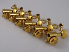 Gold Locking Machine Heads 6 inline Small Oval Buttons Stratocaster Telecaster