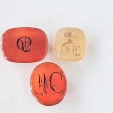 Jewellery components, 3 matrix intaglio seals, agate, Georgian/Victorian antique