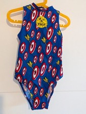girl's turbo Swimming costume bulls eye / dart board pattern age 8 swim summer