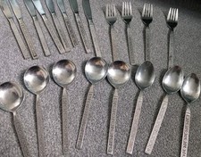 Cutlery Vintage Stainless Steel X 20 Pieces Forks Spoons etc trellis 1970s 1980s
