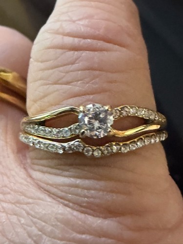 Ladies gold ring set - set, 2.20ct