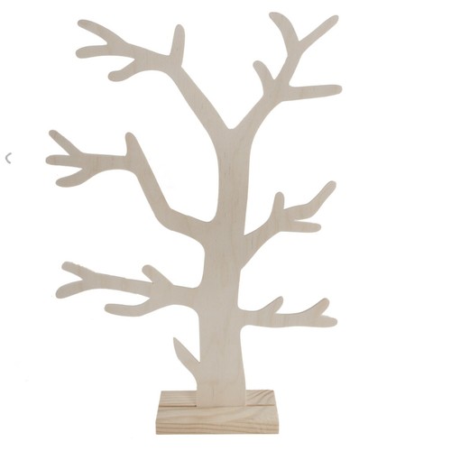 Wooden jewellery stand tree - wooden,
