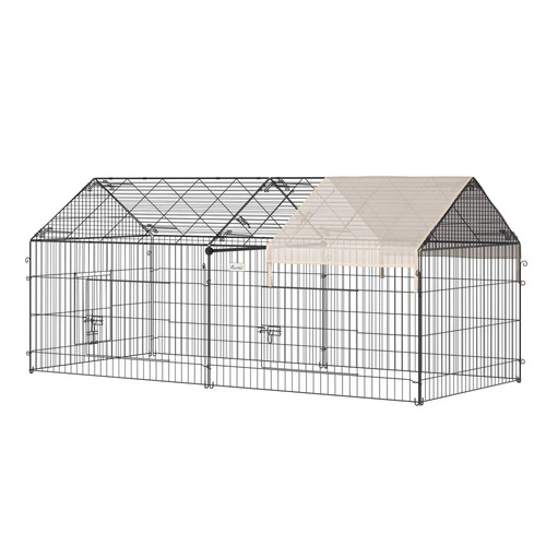 Pawhut metal rabbit run - pawhut,