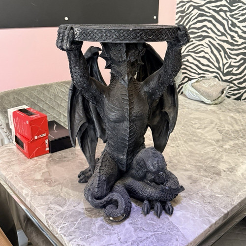 Black resin dragon - resin,