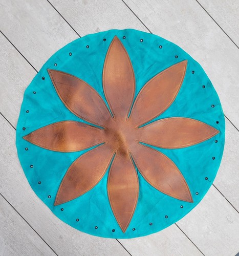 Retro cowhide stool cover - retro, mat
