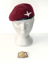 Parachute Regiment Beret, Badge & Rank Patch. Size 55cm. British Army Surplus.