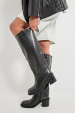 Faith Black Knee High Boots