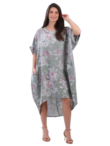 Italian linen floral lagenlook - italian,