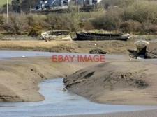 PHOTO  WRECKED BOATS ON THE RIVER TORRIDGE BIDEFORD THE RIVER IS OBVIOUSLY TIDAL