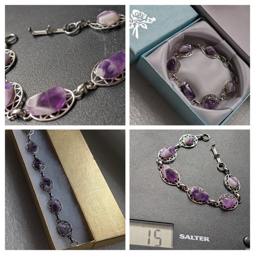 Vintage amethyst silver tone - vintage,