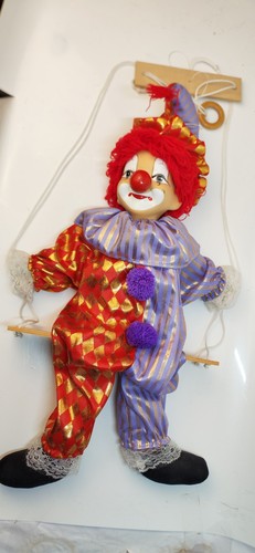 Vintage porcelain clown doll - vintage,
