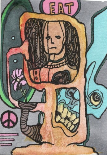 Aceo original art eat - aceo,