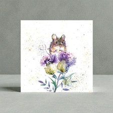 Field Mouse On Thistle Blank