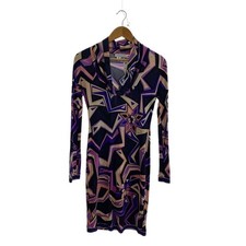 EMILIO PUCCI◆Long sleeve dress/34/silk/PUP/allover pattern/96RI02