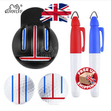 Black Golf Ball Line Marker Pen | 3-Line Alignment Template | Putting Aid Kit
