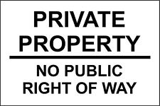  Private property no public right of way safety sign