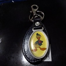 disney Donald duck Keychain/Key Fob Vintage Genuine Leather rare