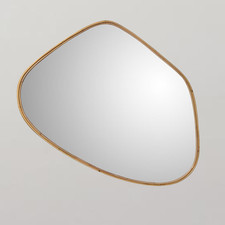 Ruby Wall Mirror - Rattan Frame - Blob Pebble Shape - 83cm