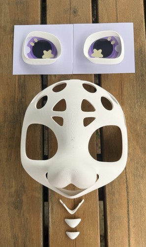 Printed fursuit head base - printed,